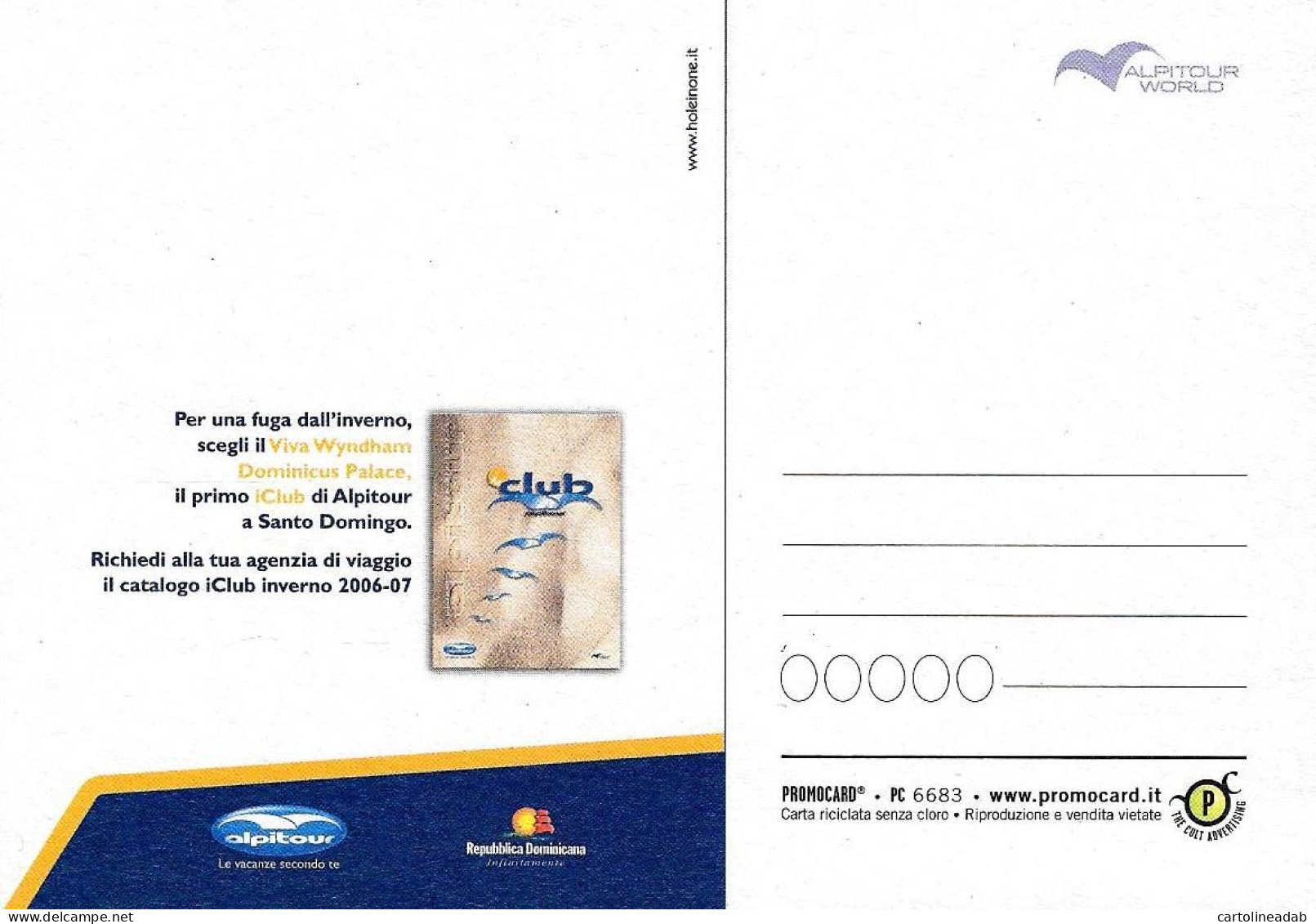 [MD9383] CPM - ALPITOUR REPUBBLICA DOMINICANA - PROMOCARD 6683 - PERFETTA - Non Viaggiata - Reclame