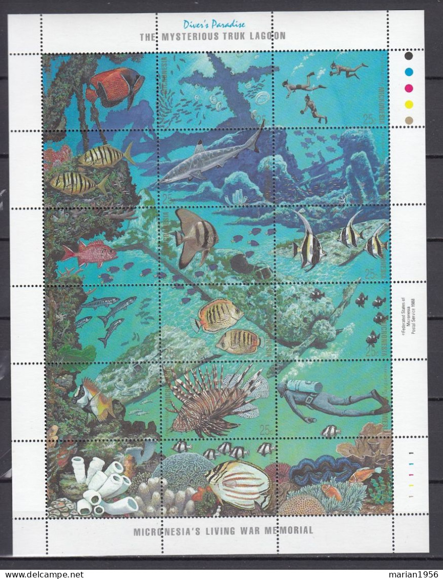 Micronesie - Vie Marine - POISSONS,CORAUX,EPAVES  - MNH - Meereswelt