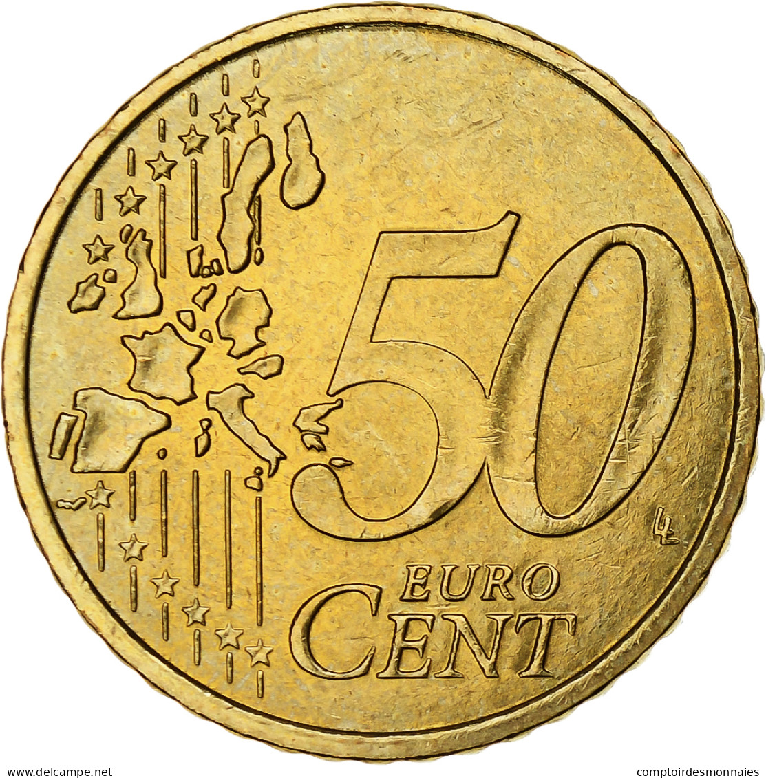 France, Rainier III, 50 Euro Cent, 2001, Paris, Or Nordique, SPL+, KM:172 - Francia