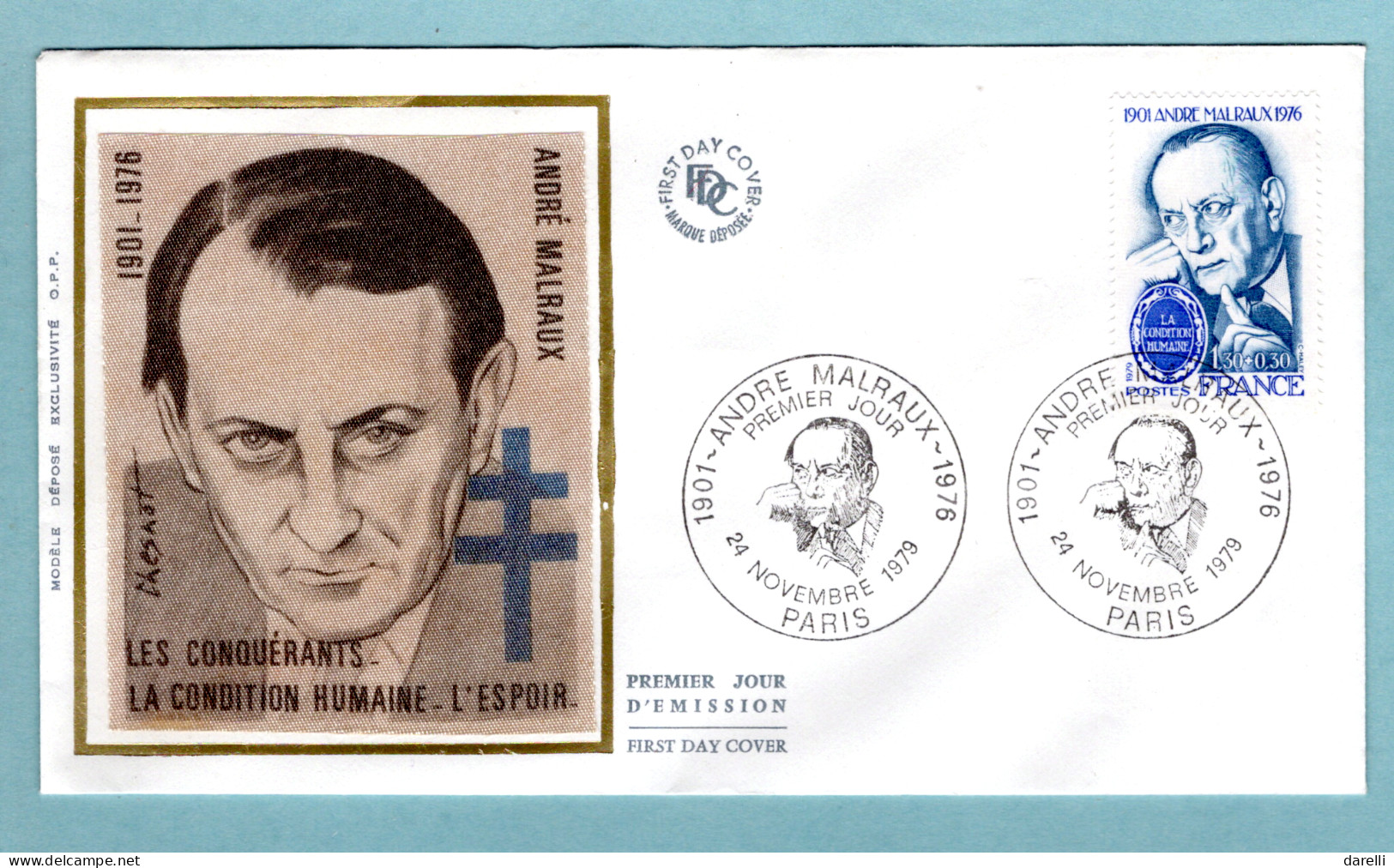 FDC France 1996 - André Malraux - écrivain - 20ème Anniversaire De Sa Mort - YT 3038 - Paris - 1990-1999