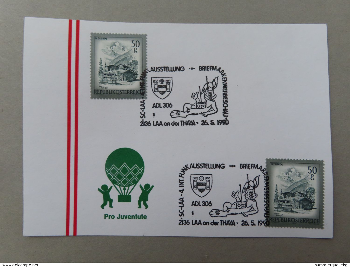 Österreich Pro Juventute - Mit Sonderstempel 26. 5. 1990 Laa An Der Thaya, 4. Int. Funkausstellung (Nr.597) - Sonstige & Ohne Zuordnung