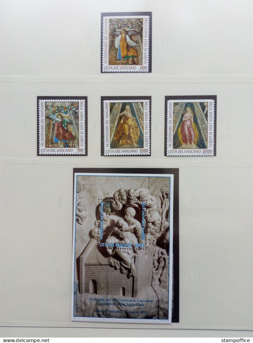 VATIKAN MI-NR. 1136-1166 + BLOCK 15 POSTFRISCH(MINT) JAHRGANG 1995 KOMPLETT - Unused Stamps