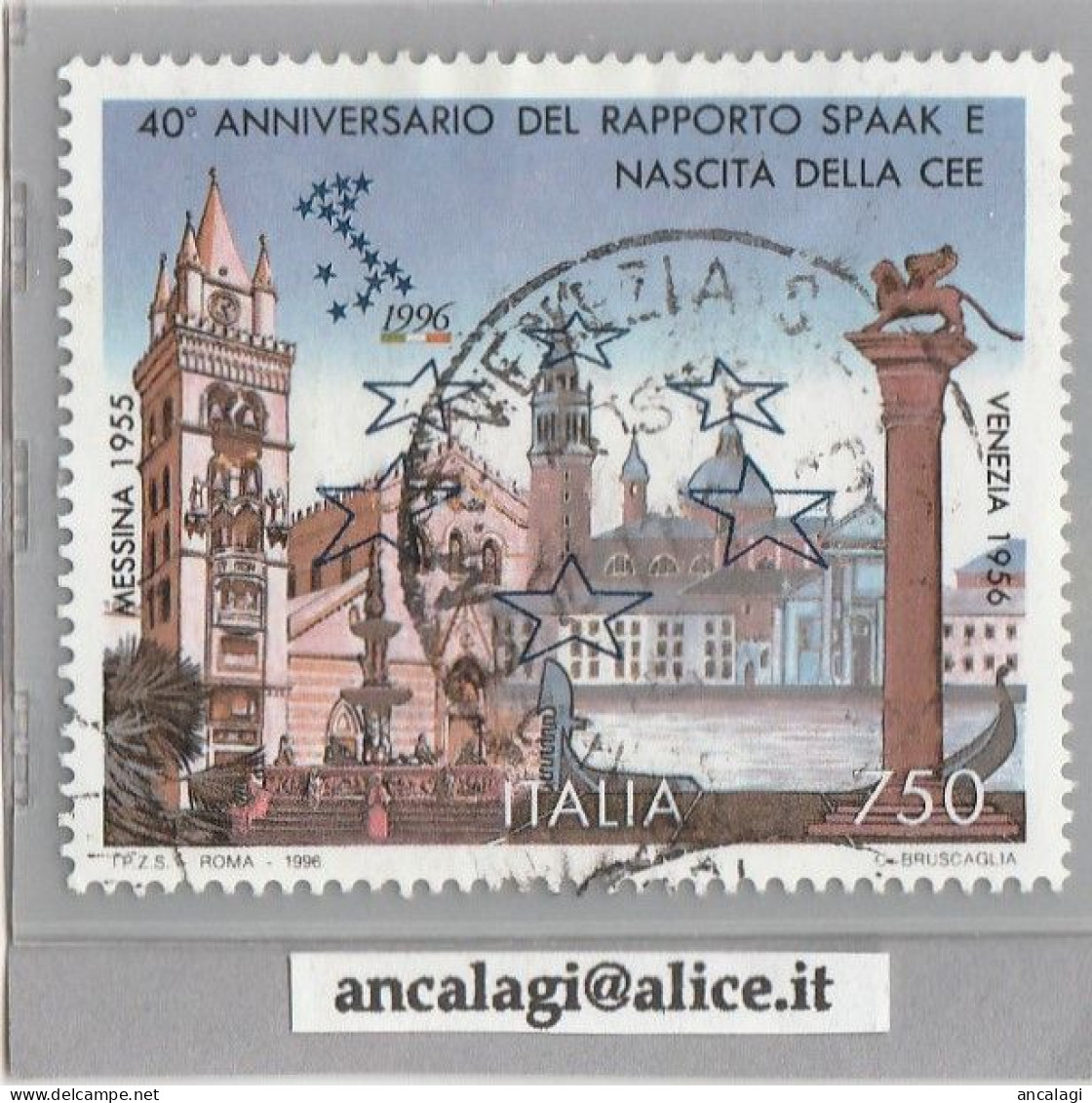 USATI ITALIA 1996 - Ref.0746 "NASCITA DELLA CEE" 1 Val. - - 1991-00: Afgestempeld