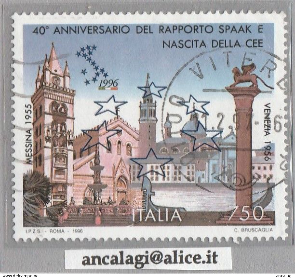 USATI ITALIA 1996 - Ref.0746A "NASCITA DELLA CEE" 1 Val. - - 1991-00: Afgestempeld