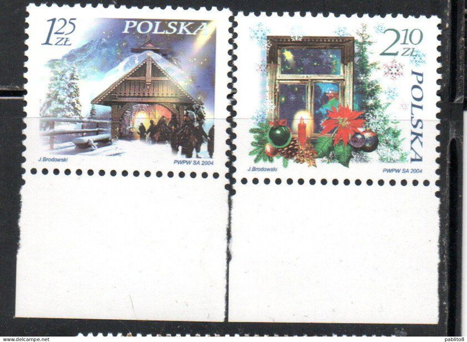 POLONIA POLAND POLSKA 2004 CHRISTMAS NATALE NOEL WEIHNACHTEN NAVIDAD NATAL COMPLETE SET SERIE COMPLETA MNH - Ongebruikt