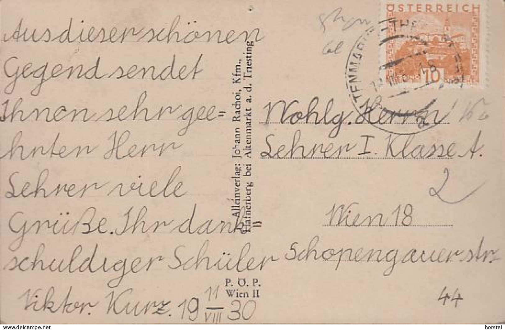 Austria - 2571 Altenmarkt-Thenneberg - An Der Triesting - Nice Stamp (1930) - Baden Bei Wien