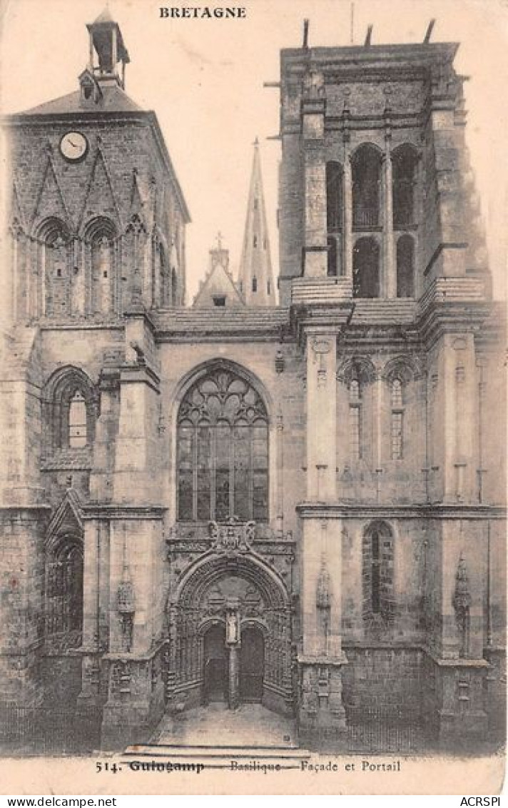 GUINGAMP Basilique Facade Et Portail 17(scan Recto-verso) MA1317 - Guingamp