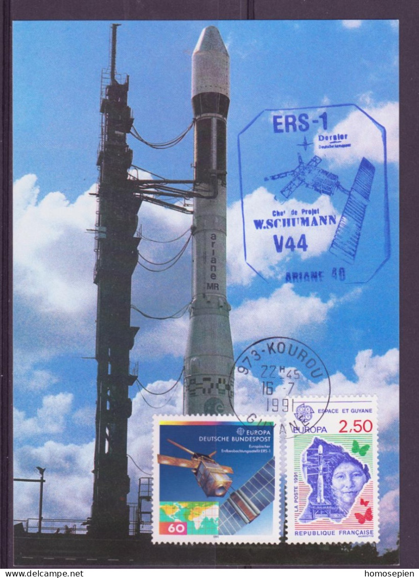 Espace 1991 07 17 - SEP - Ariane V44 - Carte - Europe