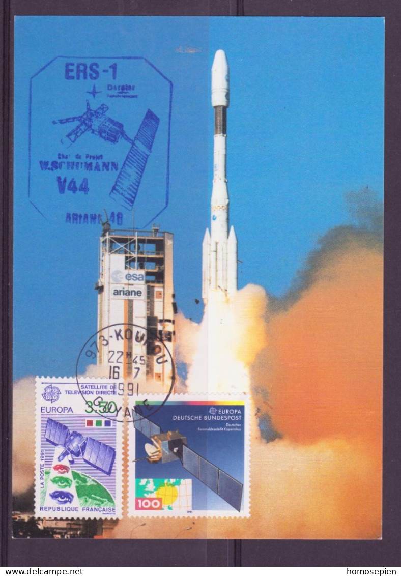 Espace 1991 07 17 - SEP - Ariane V44 - Carte - Europe