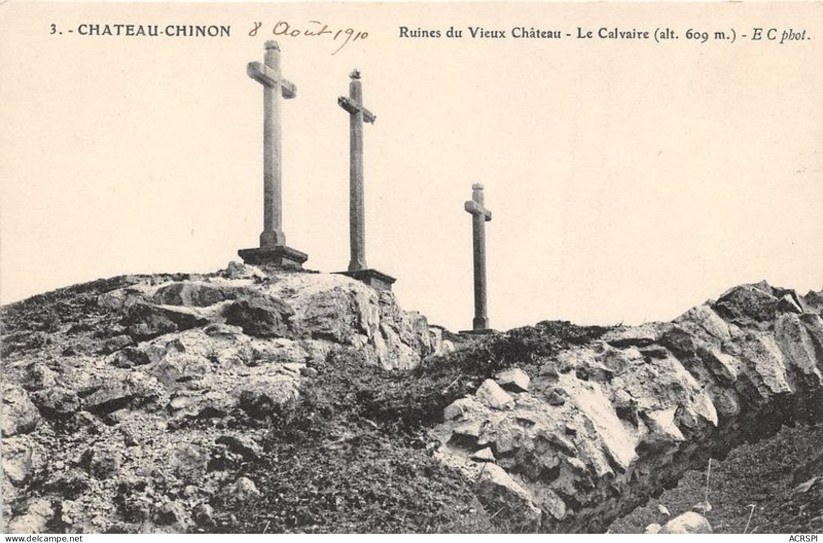 CHATEAU CHINON Ruines Du Vieux Chateau Le Calvaire 7(scan Recto-verso) MA1342 - Chateau Chinon