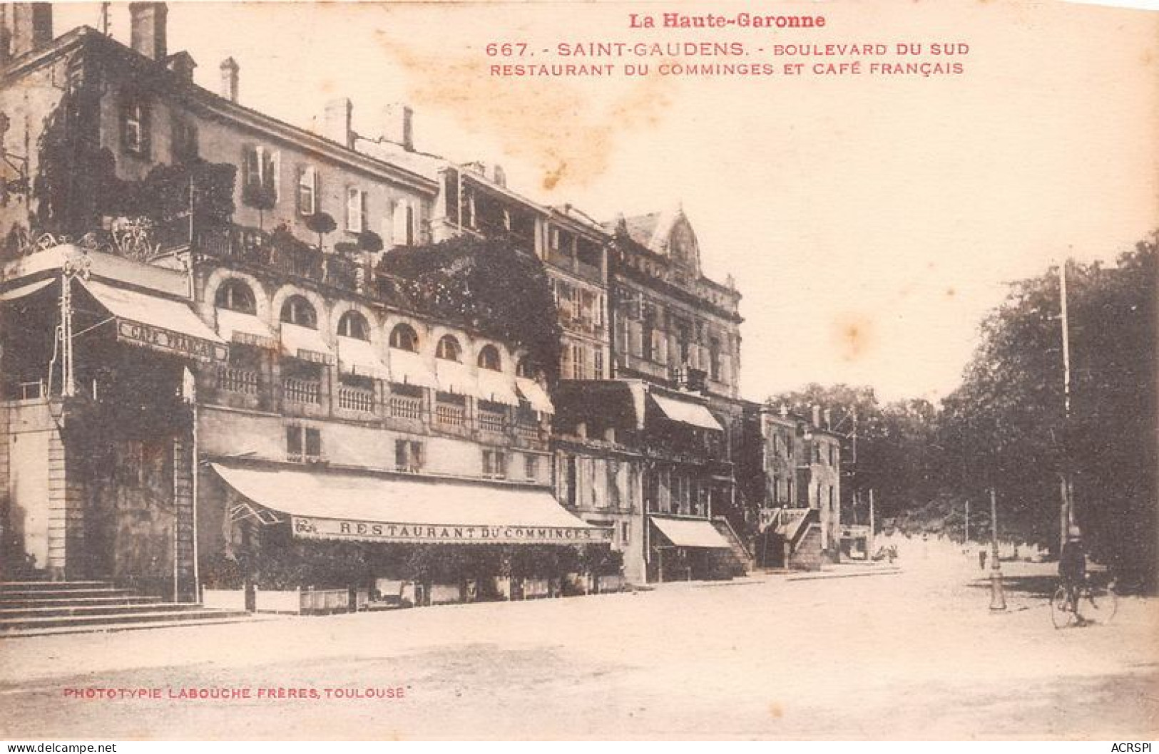 ST GAUDENS  Boulevard Du Sud Restaurant Du Comminges Et Cafe Francais 20(scan Recto-verso) MA1337 - Saint Gaudens