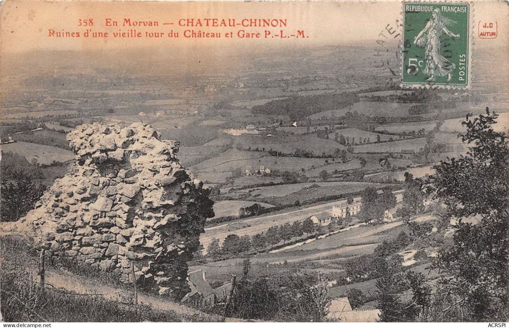 CHATEAU CHINION Ruines D Une Vieille Tour Du Chateau Et Gare 4(scan Recto-verso) MA1336 - Chateau Chinon