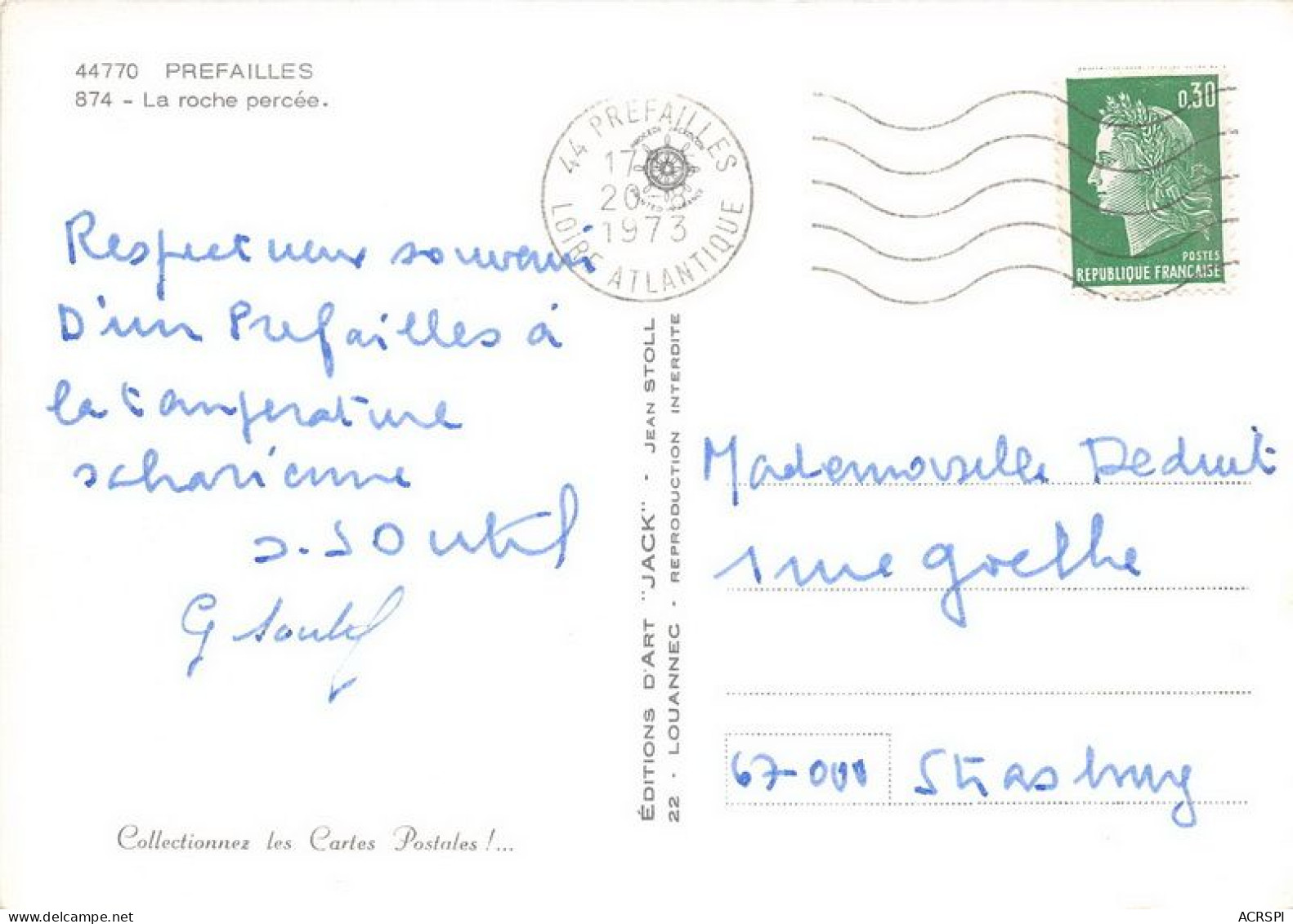 PREFAILES LA ROCHE PERCEE 13(scan Recto-verso) MA1335 - Préfailles