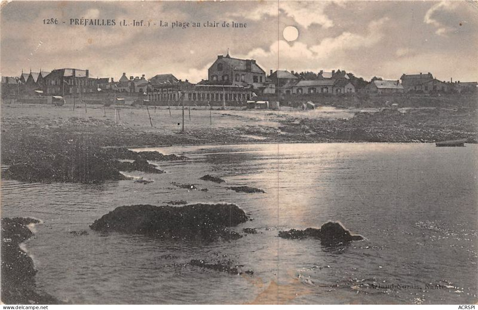 PREFAILLES La Plage Au Clair De Lune 3(scan Recto-verso) MA1335 - Préfailles