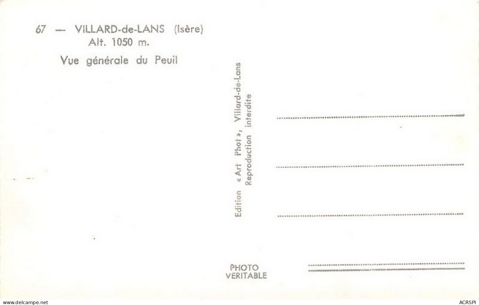 VILLARD DE LANS Vue Generale Du Peuil 15(scan Recto-verso) MA1332 - Villard-de-Lans