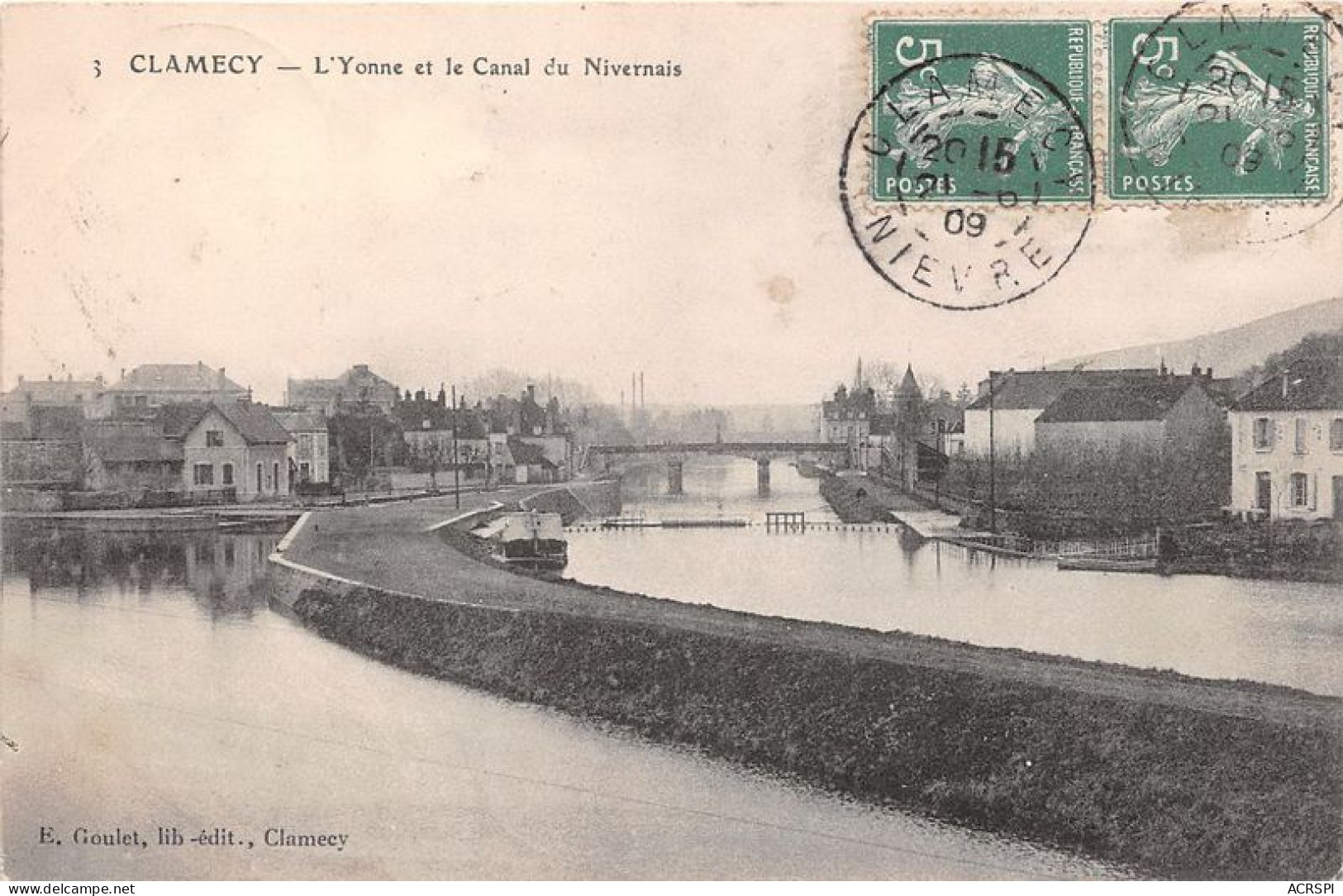 CLAMECY L Yonne Et Le Canal Du Nivernais 13(scan Recto-verso) MA1329 - Clamecy