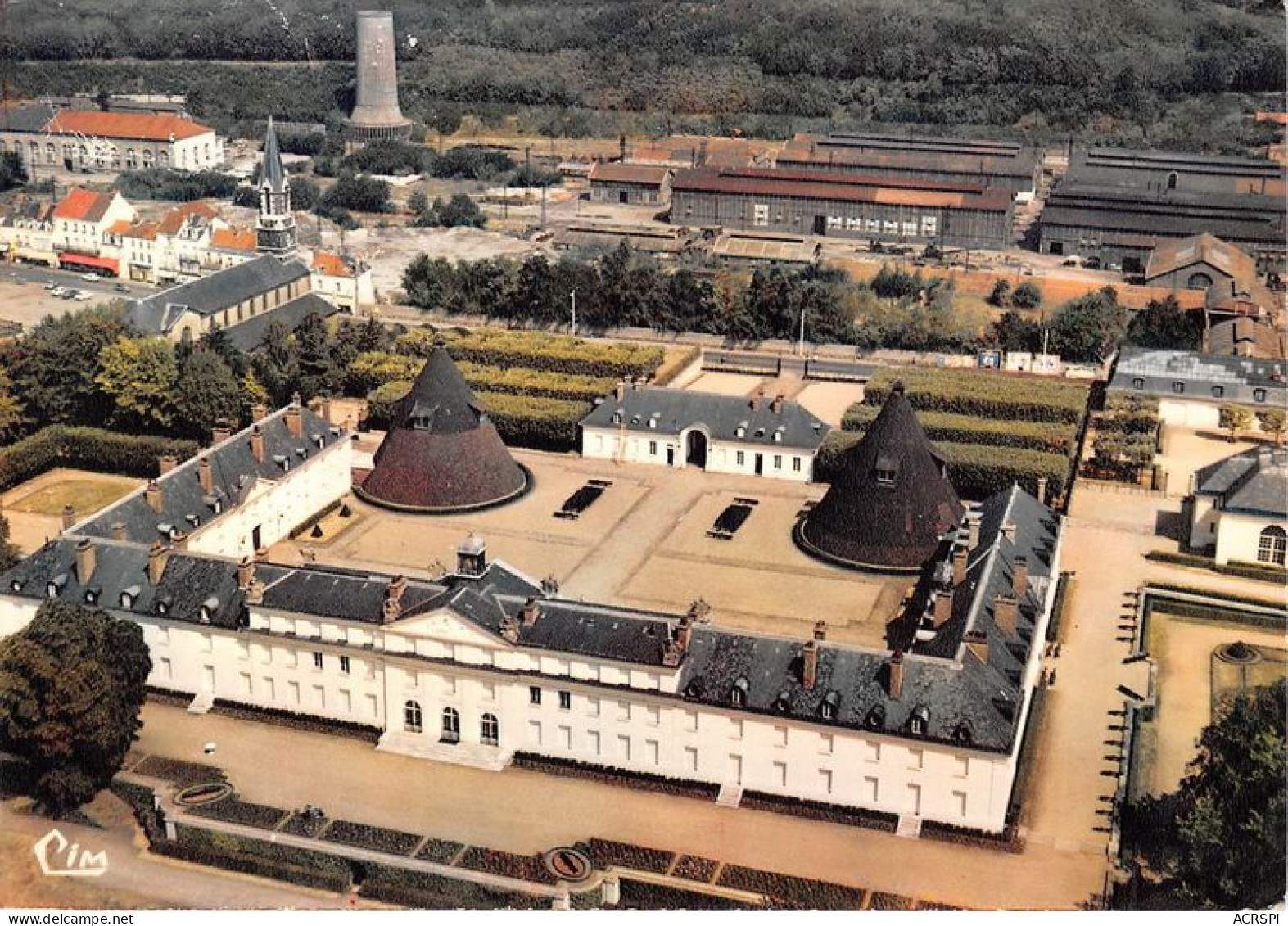 LE CREUSOT Vue Aerienne Chateau De La Verrerie Ancienne Manufacture De Cristaux 25(scan Recto-verso) MA1327 - Le Creusot