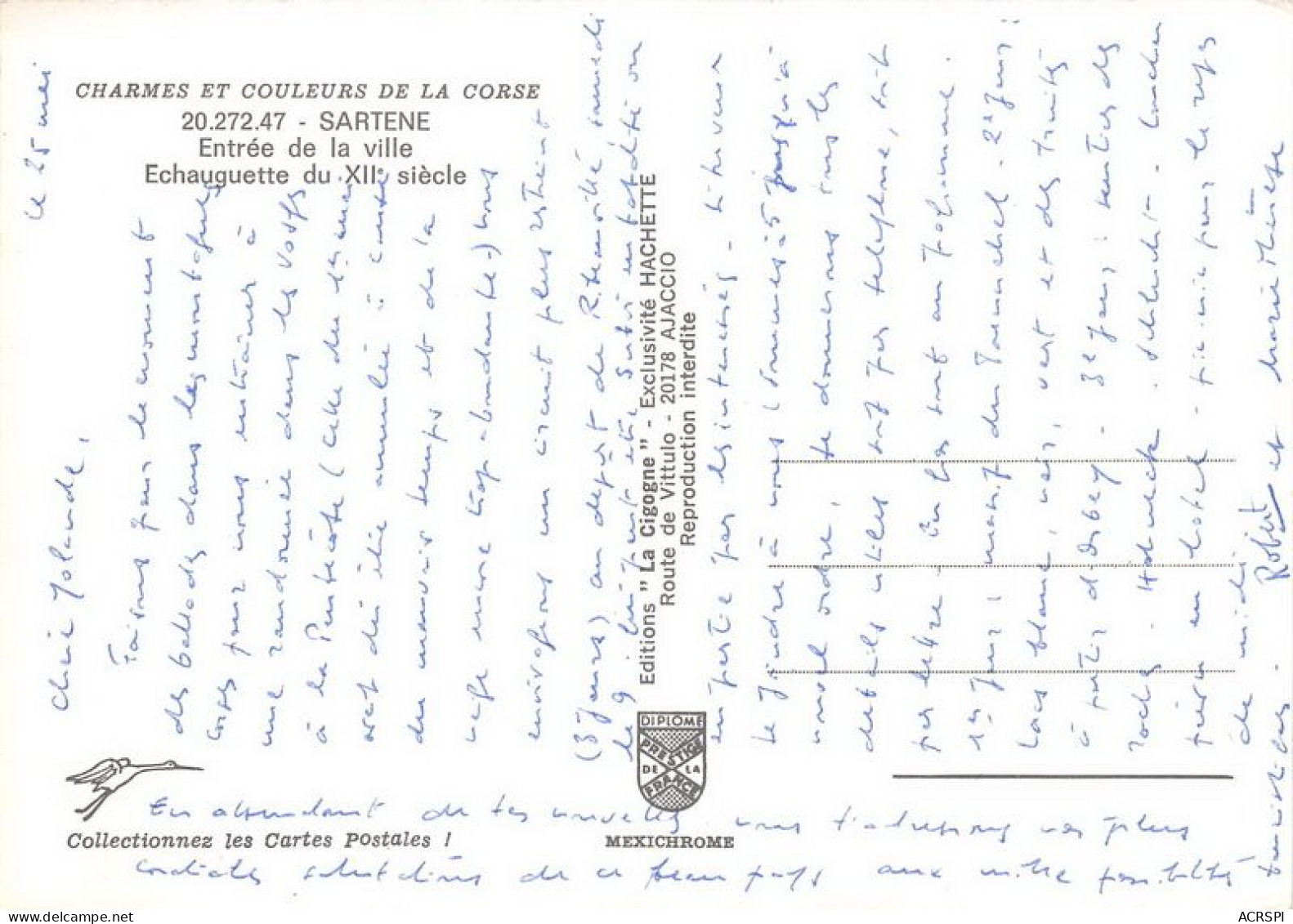 SARTENE Entree De La Ville Echauguette Du XIIe Siecle 2(scan Recto-verso) MA1326 - Sartene