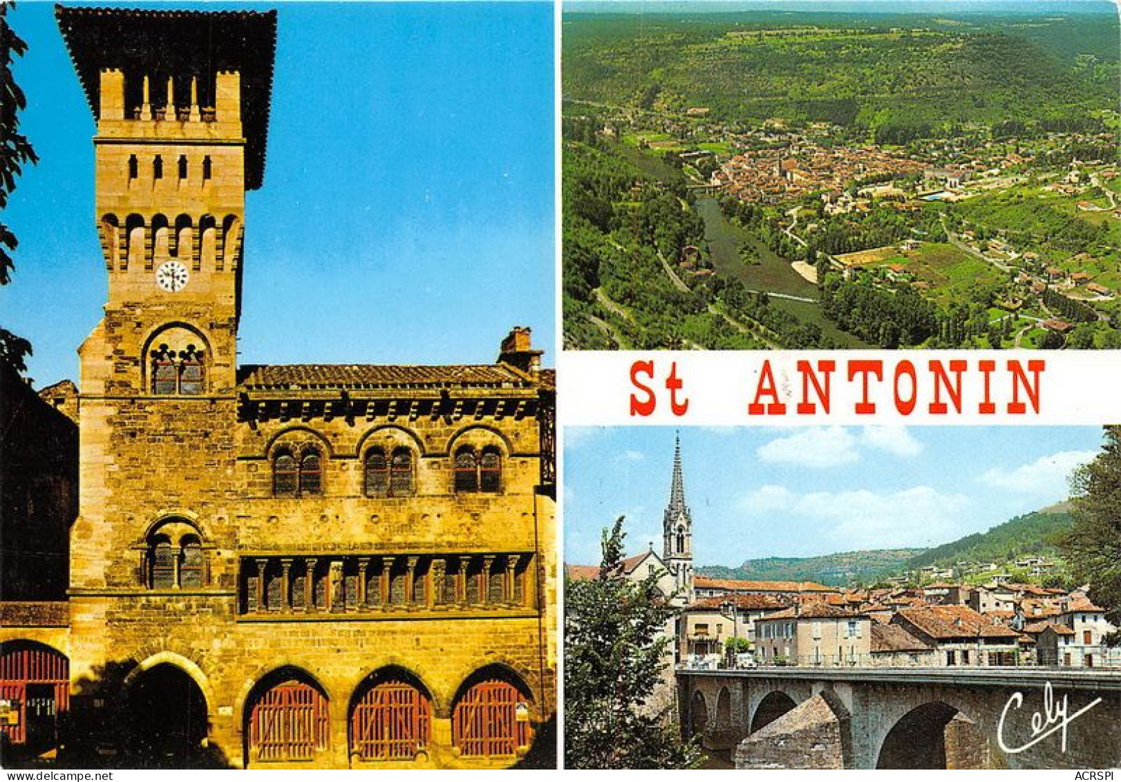 ST ANTONIN NOBLE VAR Le Beffroi Vue Generale Le Pont Et L Eglise 17(scan Recto-verso) MA1325 - Saint Antonin Noble Val