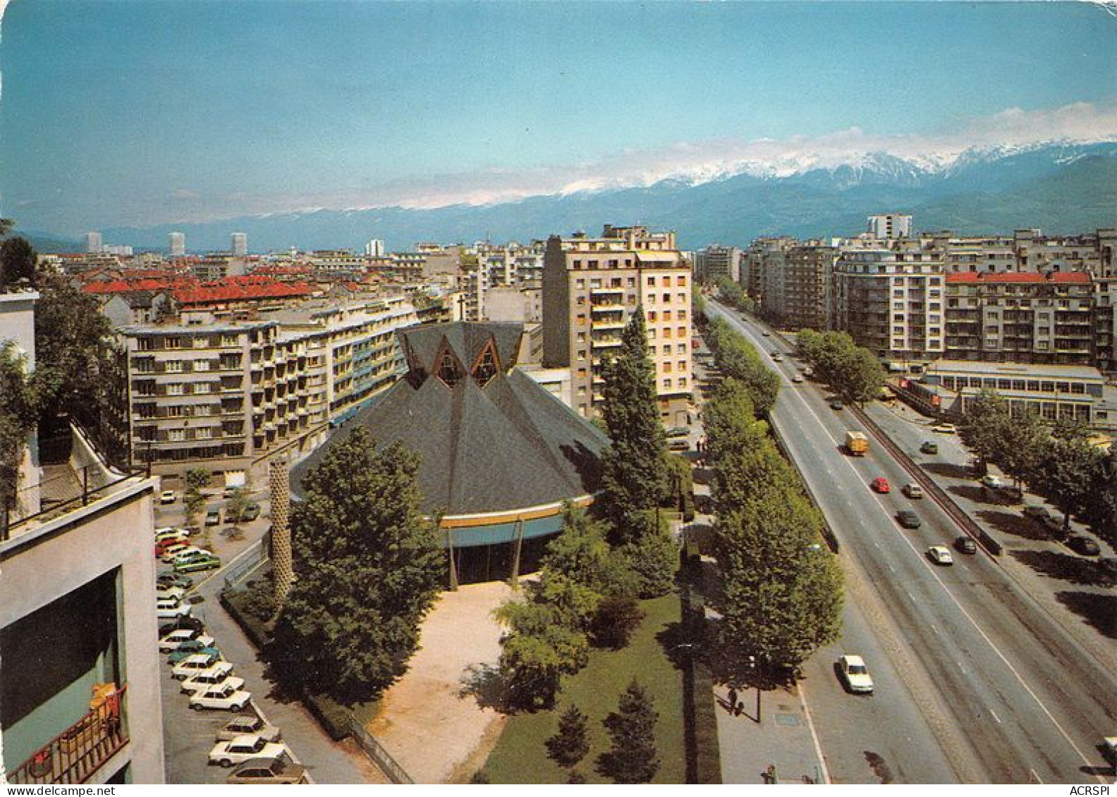 GRENOBLE Le Boulevard Joseph Vallier L Eglise St Jean Et La Chaine De Belledonne 21(scan Recto-verso) MA1351 - Grenoble