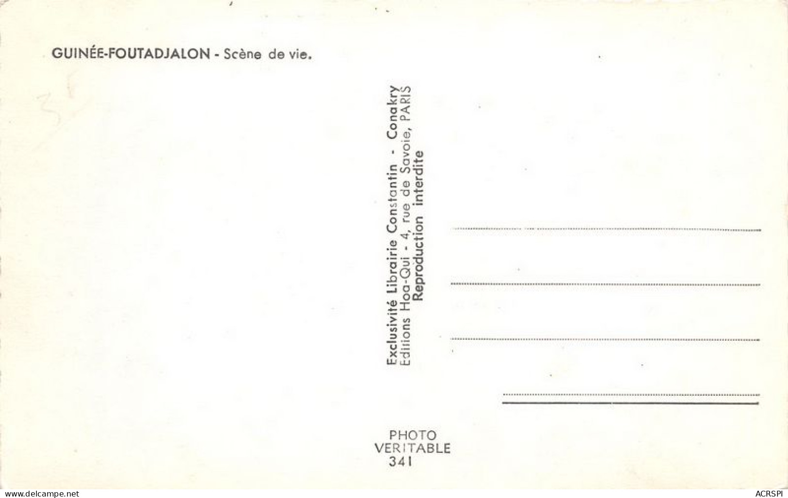 GUINEE FRANCAISE FOUTADJALON Scene De Vie 18(scan Recto-verso) MA1385 - Guinée Française