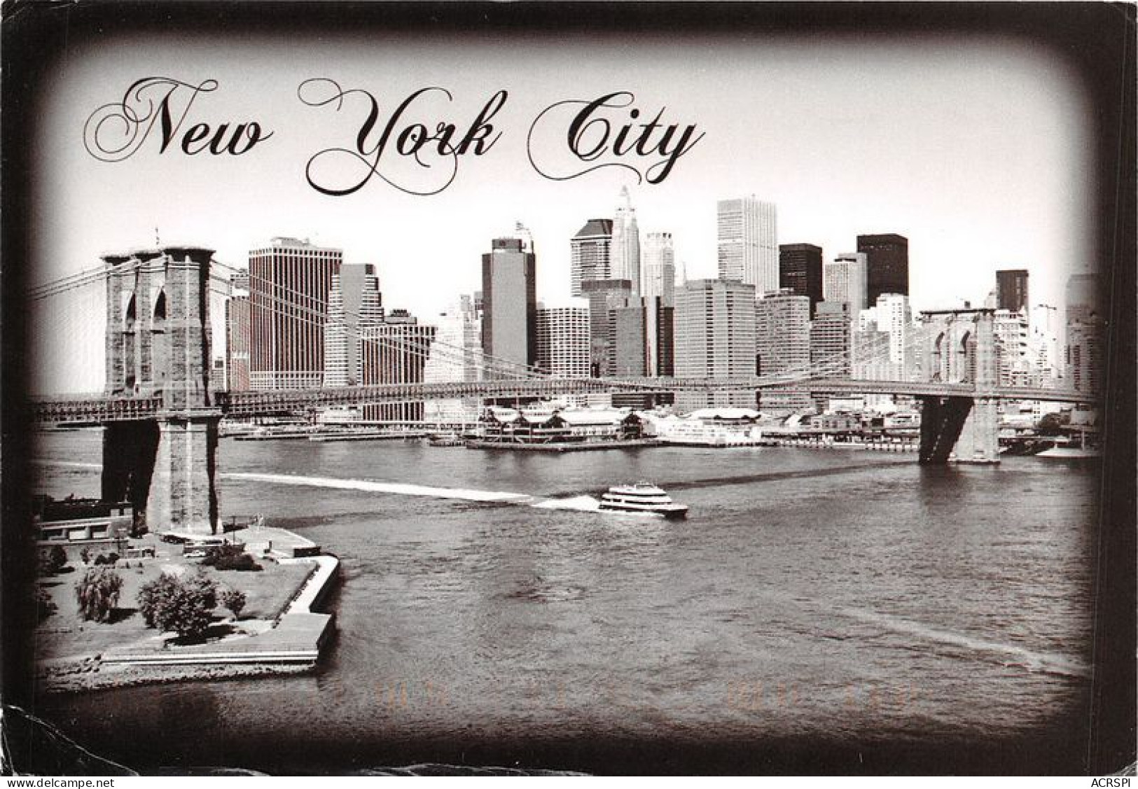 NEW YORK CITY Lower Manhattan Skyline With The Brooklyn Bridge 17(scan Recto-verso) MA1371 - Autres & Non Classés