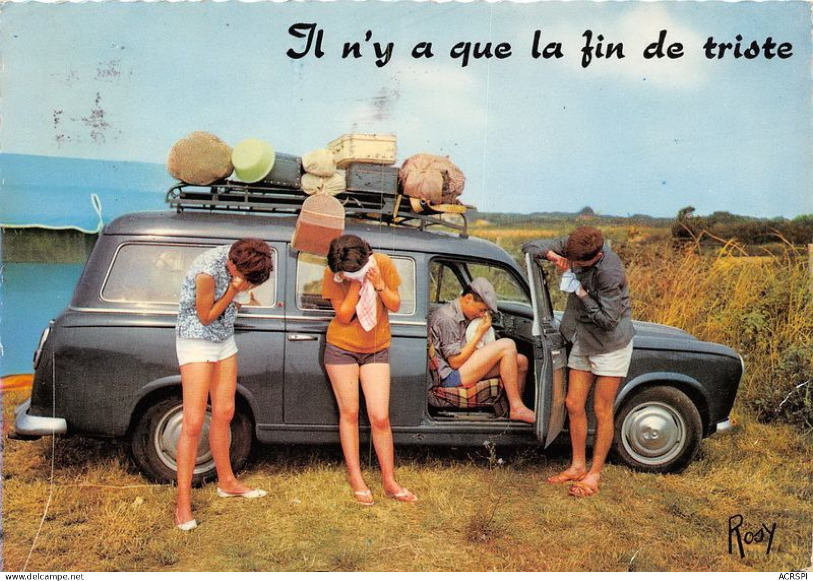IL N Y A Que La Fin De Triste VACANCES Peugeot 403 Voiture 1(scan Recto-verso) MA1396 - Humor