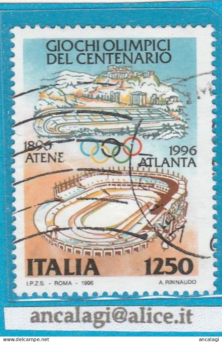 USATI ITALIA 1996 - Ref.0747 "GIOCHI OLIMPICI DEL CENTENARIO" 1 Val. Da L.1250 - - 1991-00: Usati