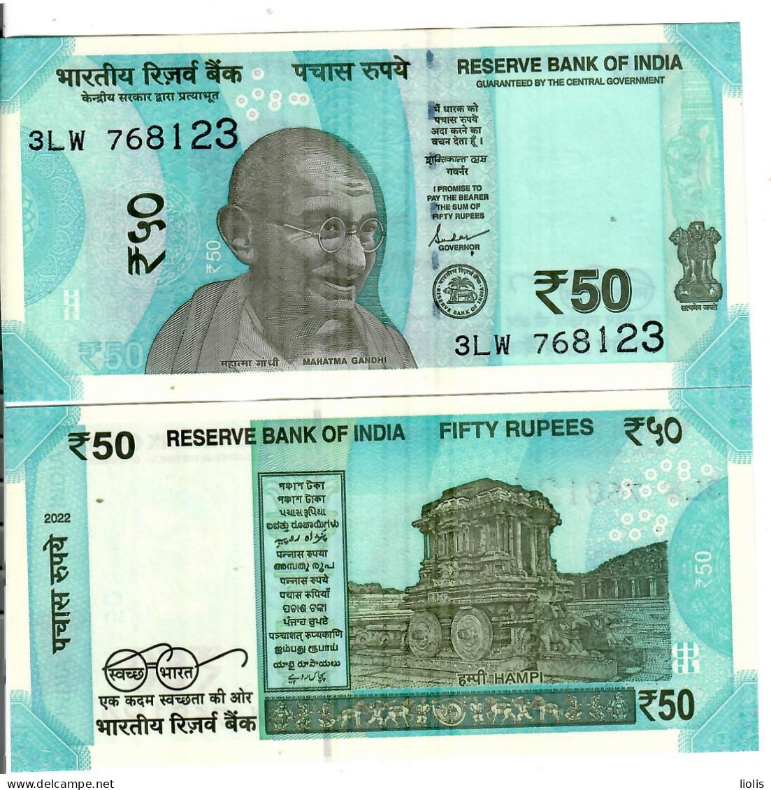 India    50 Rupees 2022    UNC - Indien