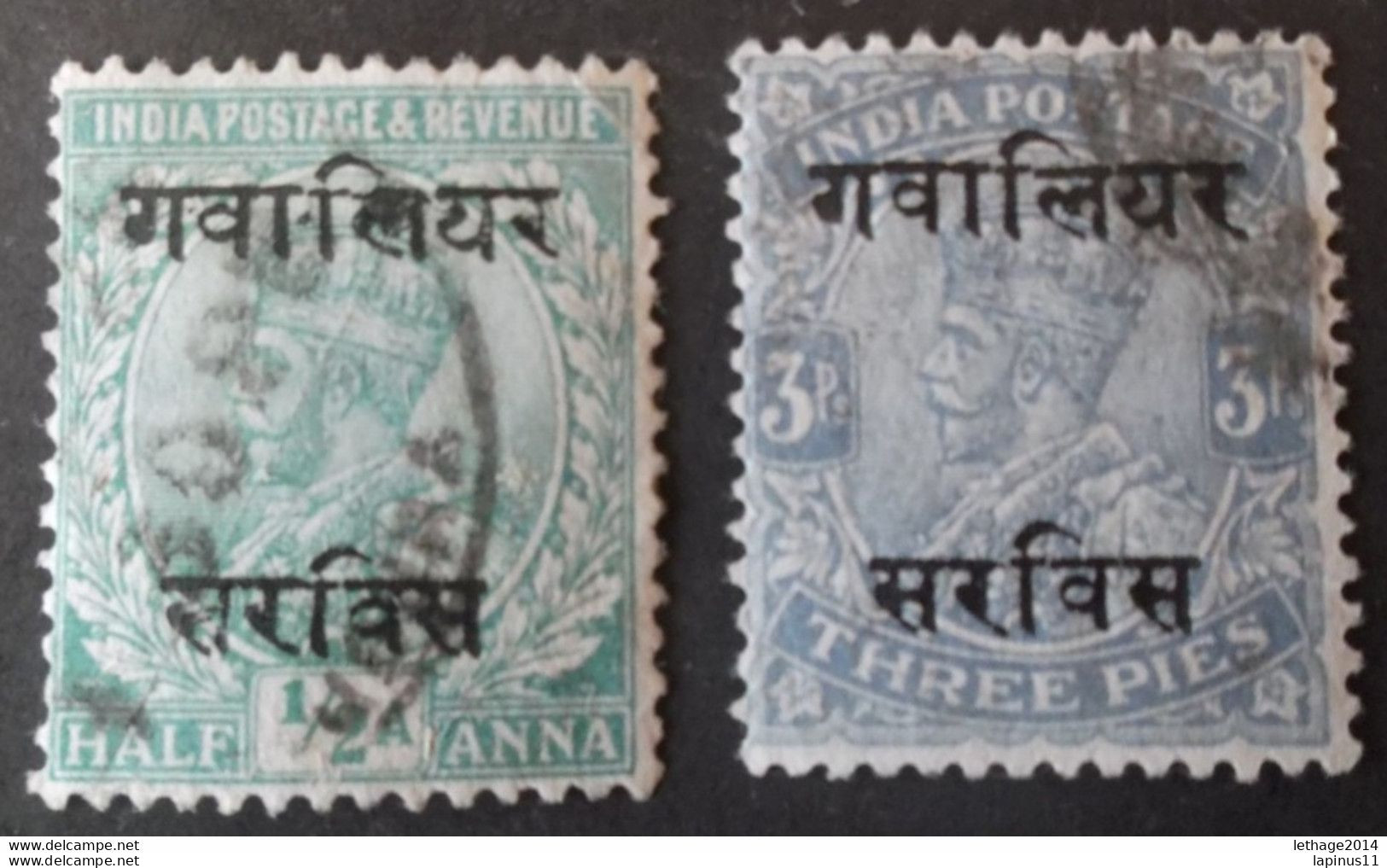 GWALIOR 1895 KING EDWARDS SERVICE भारत ने अंग्रेजी का संरक्षण किया India Protectorates English - Gwalior