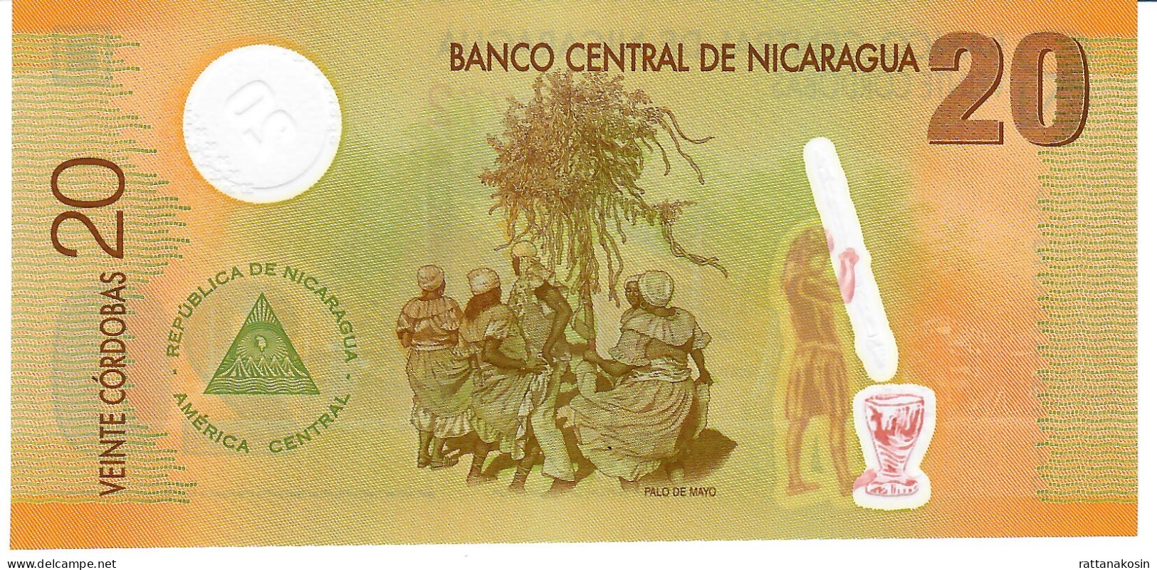NICARAGUA P202b 20 CORDOBAS 2007 #A/1  With White "20"   UNC. - Nicaragua