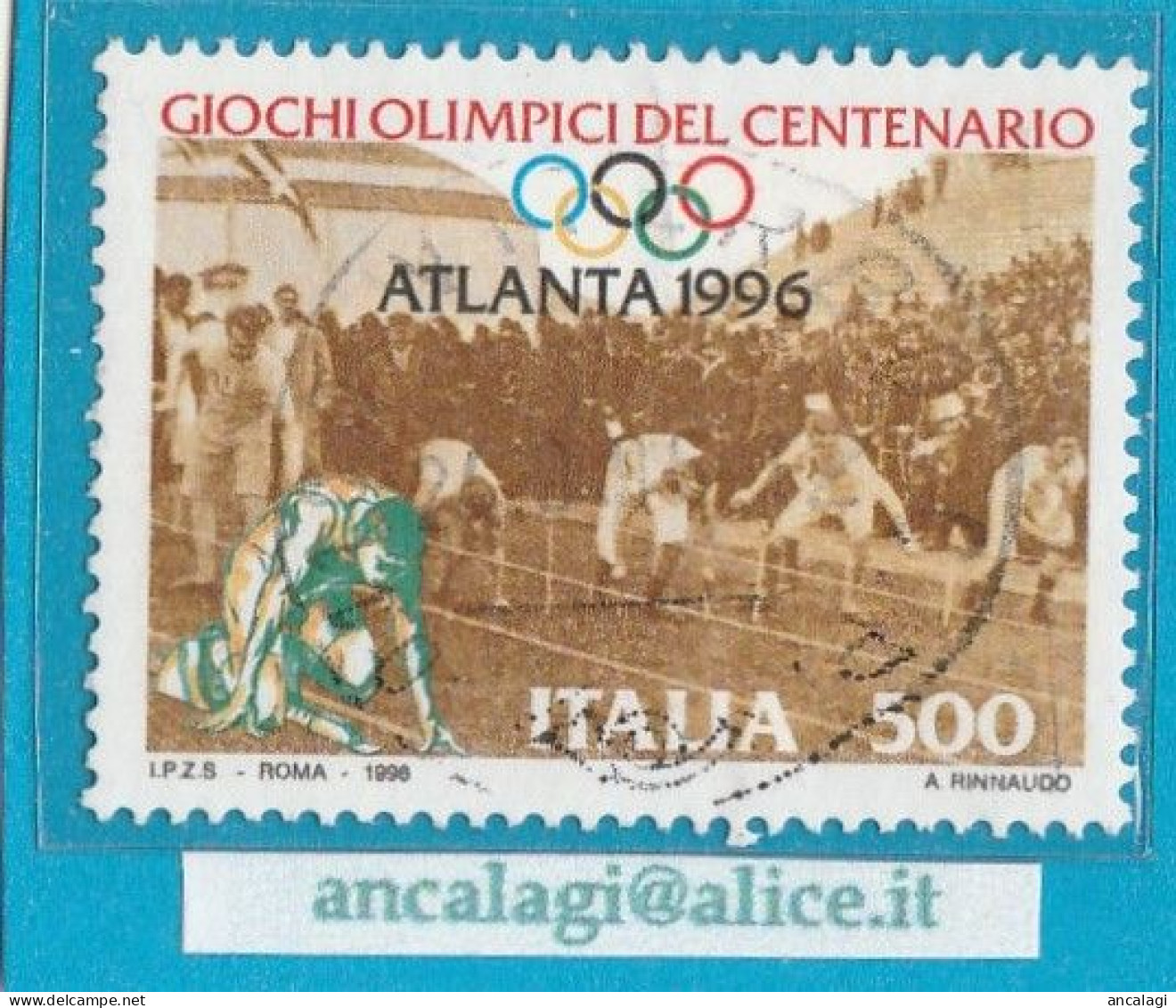 USATI ITALIA 1996 - Ref.0747A "GIOCHI OLIMPICI DEL CENTENARIO" 1 Val. Da L.500 - - 1991-00: Oblitérés