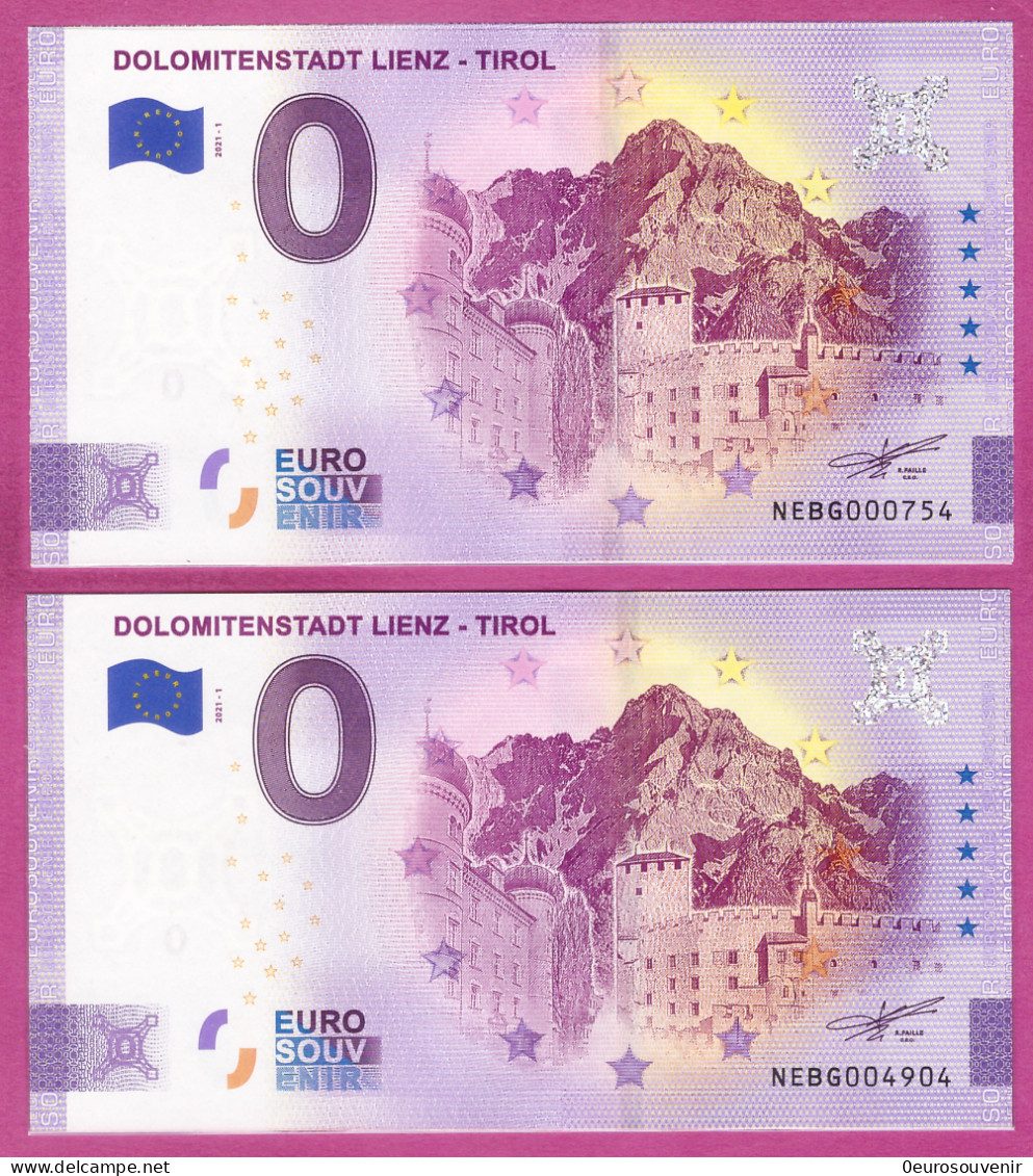 0-Euro NEBG 2021-1 DOLOMITENSTADT LIENZ - TIROL Set NORMAL+ANNIVERSARY - Privatentwürfe