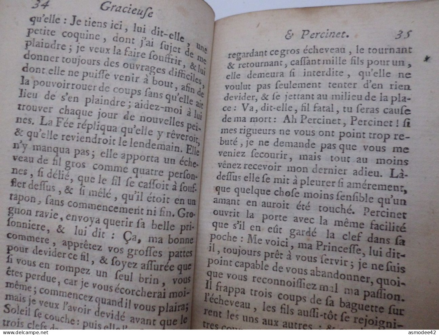 LES CONTES DES FEES PAR MADAME D AULNOY 1782  LONDRES   TOME 1 SEUL  LIVRE ANCIEN XVIIIème  DIM 12,5 X 7,5cm