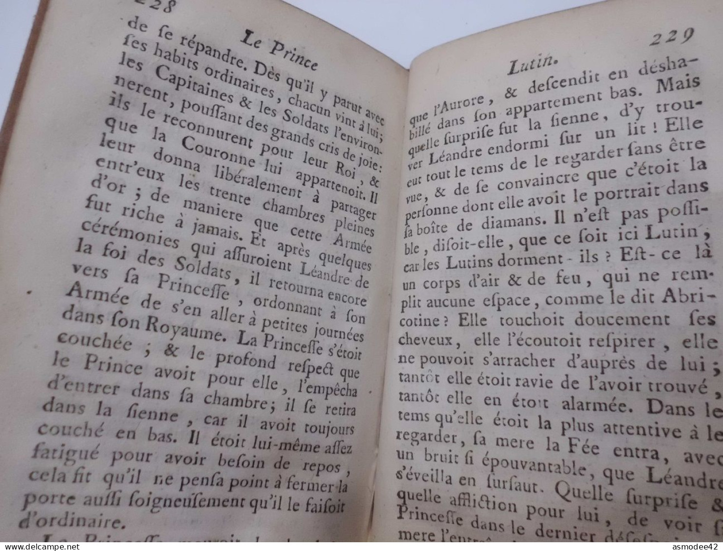 LES CONTES DES FEES PAR MADAME D AULNOY 1782  LONDRES   TOME 1 SEUL  LIVRE ANCIEN XVIIIème  DIM 12,5 X 7,5cm