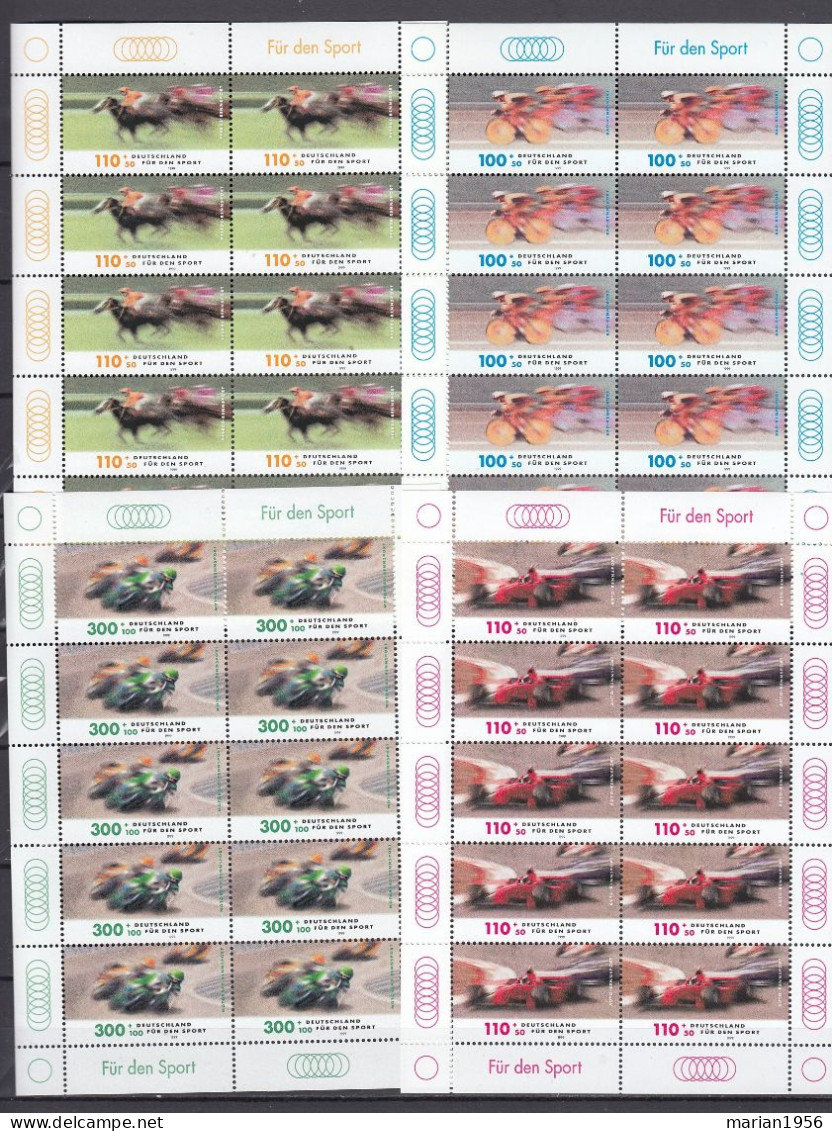 Germany 1999 - SPORT - RACING SPORT - 4 Feuilles X 10 - Mich.2031/4-100 Eur.- MNH - Cycling