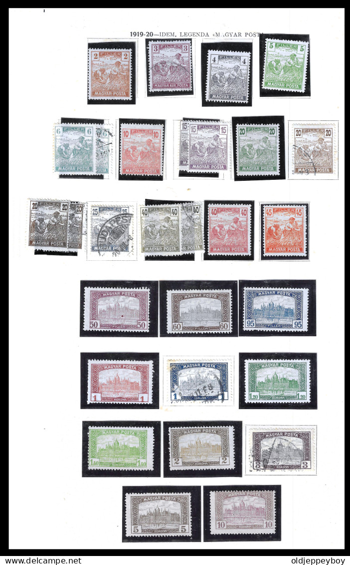 HUNGARY 1919 Definitive "MAGYAR POSTA" MlH / Used . Michel 242-60 COMPLETE SET - Altri & Non Classificati