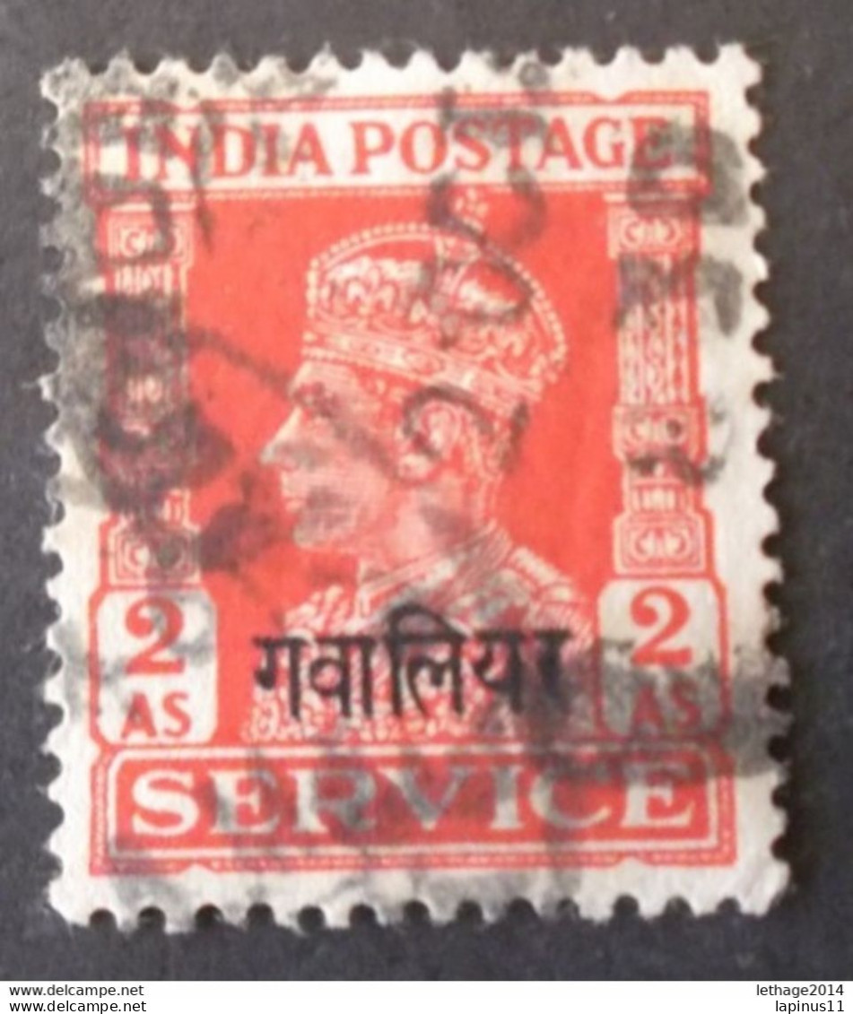 GWALIOR 1938 KING GEORGE IV SERVICE भारत ने अंग्रेजी का संरक्षण किया India Protectorates English - Gwalior