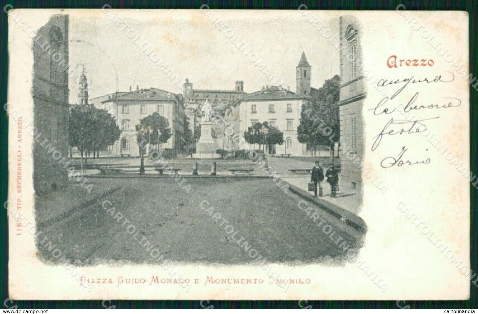 Arezzo Città Piazza Guido Monaco Cartolina WX1372 - Arezzo