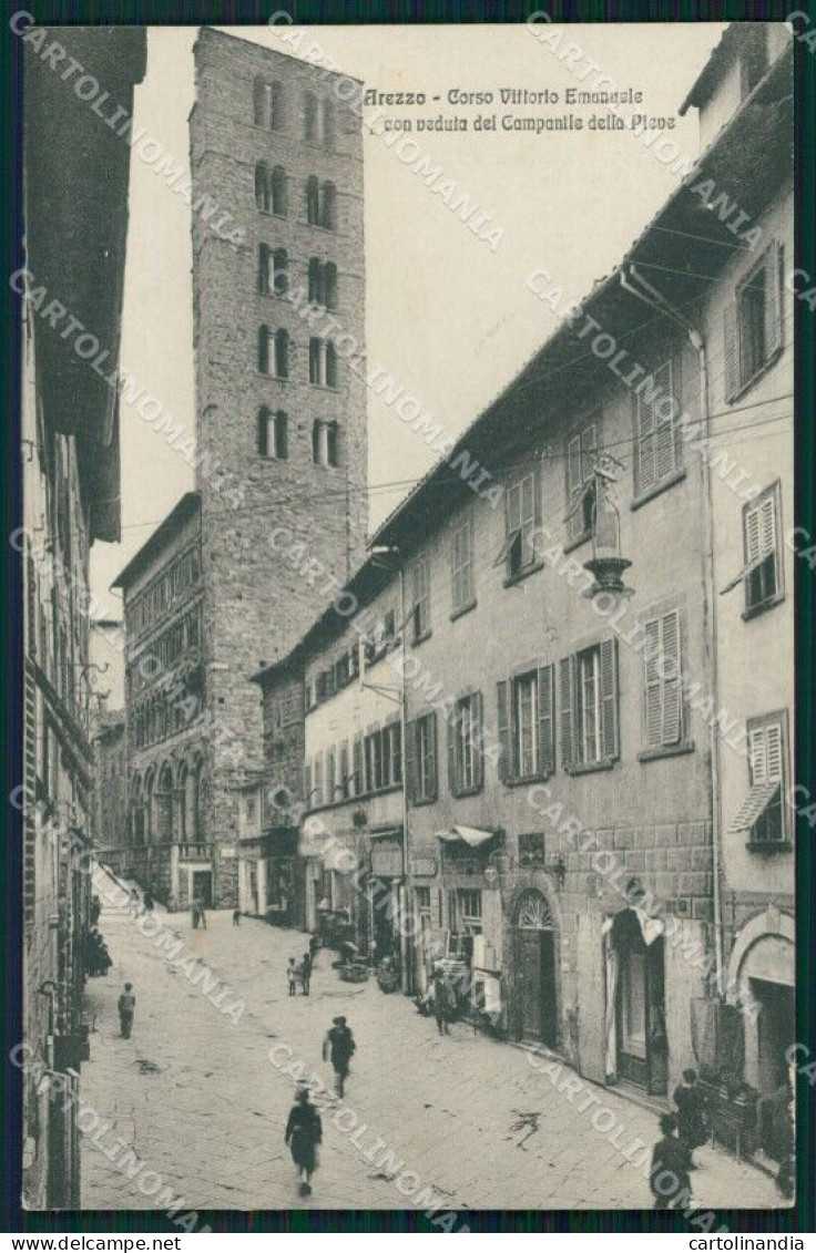 Arezzo Città Campanile Della Pieve SCOLLATA Cartolina WX1380 - Arezzo