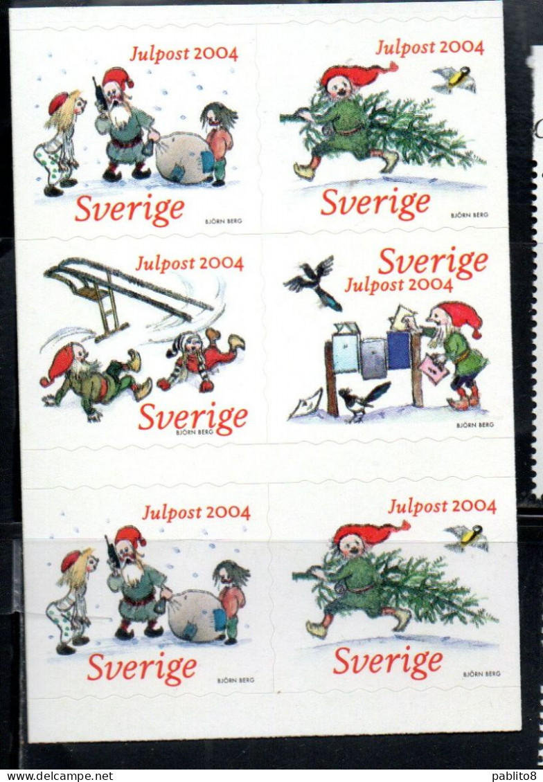 SWEDEN SVERIGE SVEZIA SUEDE 2004 CHRISTMAS NATALE NOEL WEIHNACHTEN NAVIDAD BLOCK FROM BOOKLET MNH - Nuevos