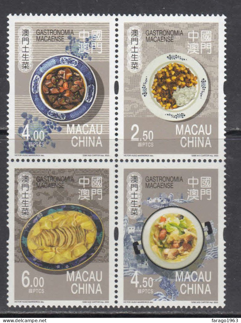 2022 Macau Gastronomie Food Gastronomy Complete Block Of 4 MNH @ BELOW FACE VALUE - Ungebraucht