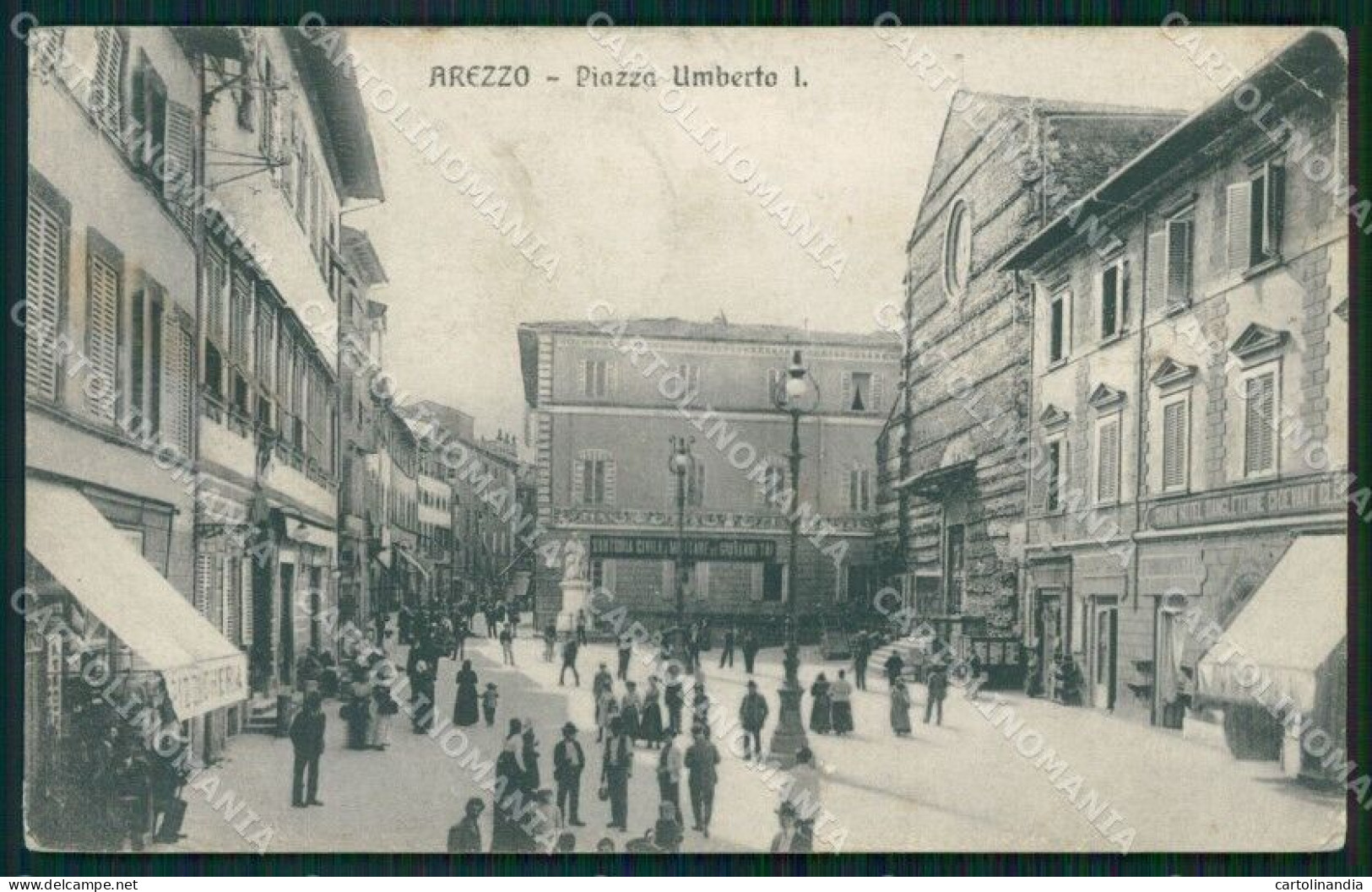 Arezzo Città Piazza Umberto I RIPARATA Cartolina WX1384 - Arezzo