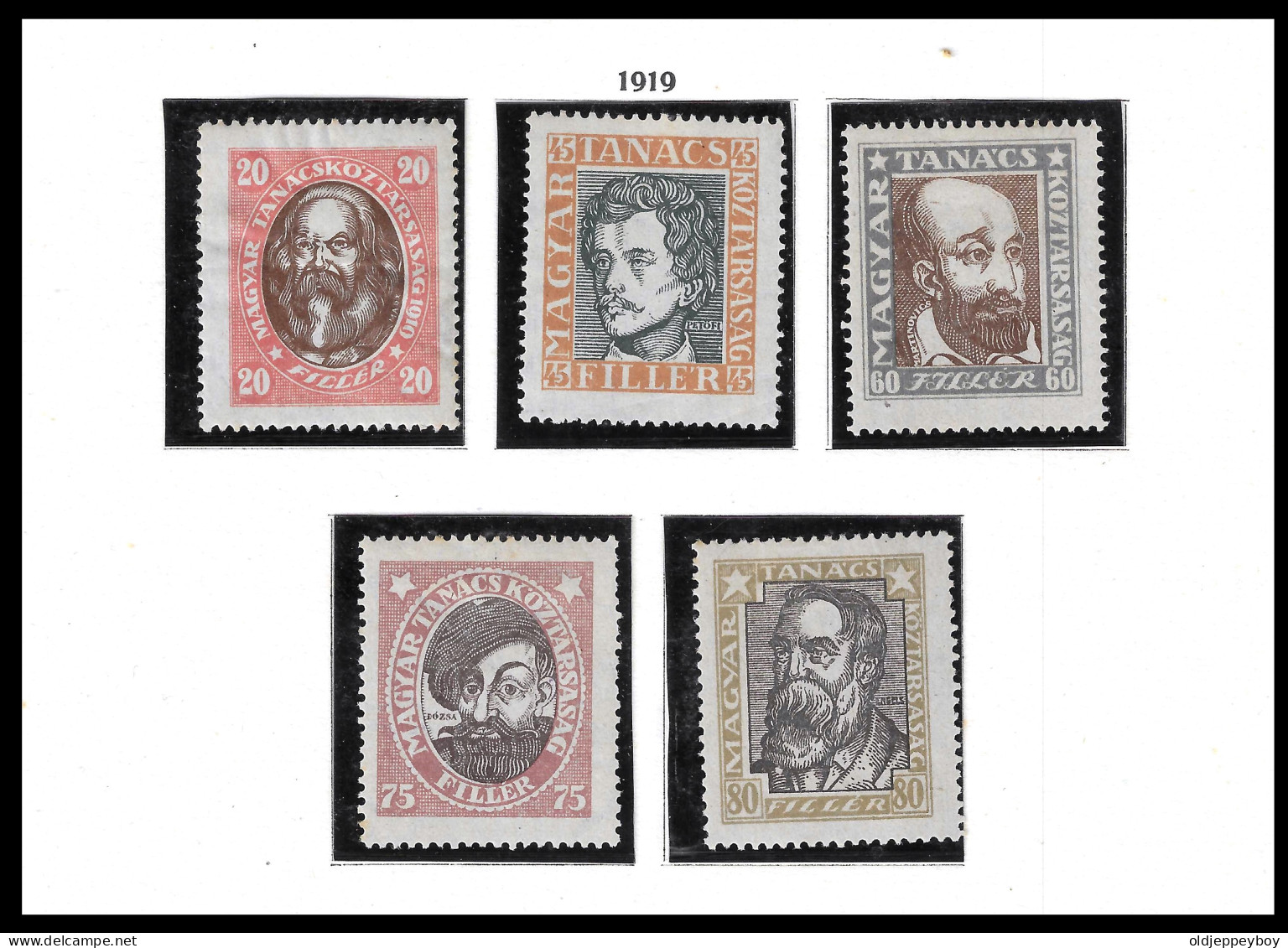 HUNGARY - 1919. Portraits - Issues Of The Soviet Republic MLH/MH COMPLETE SET - Andere & Zonder Classificatie