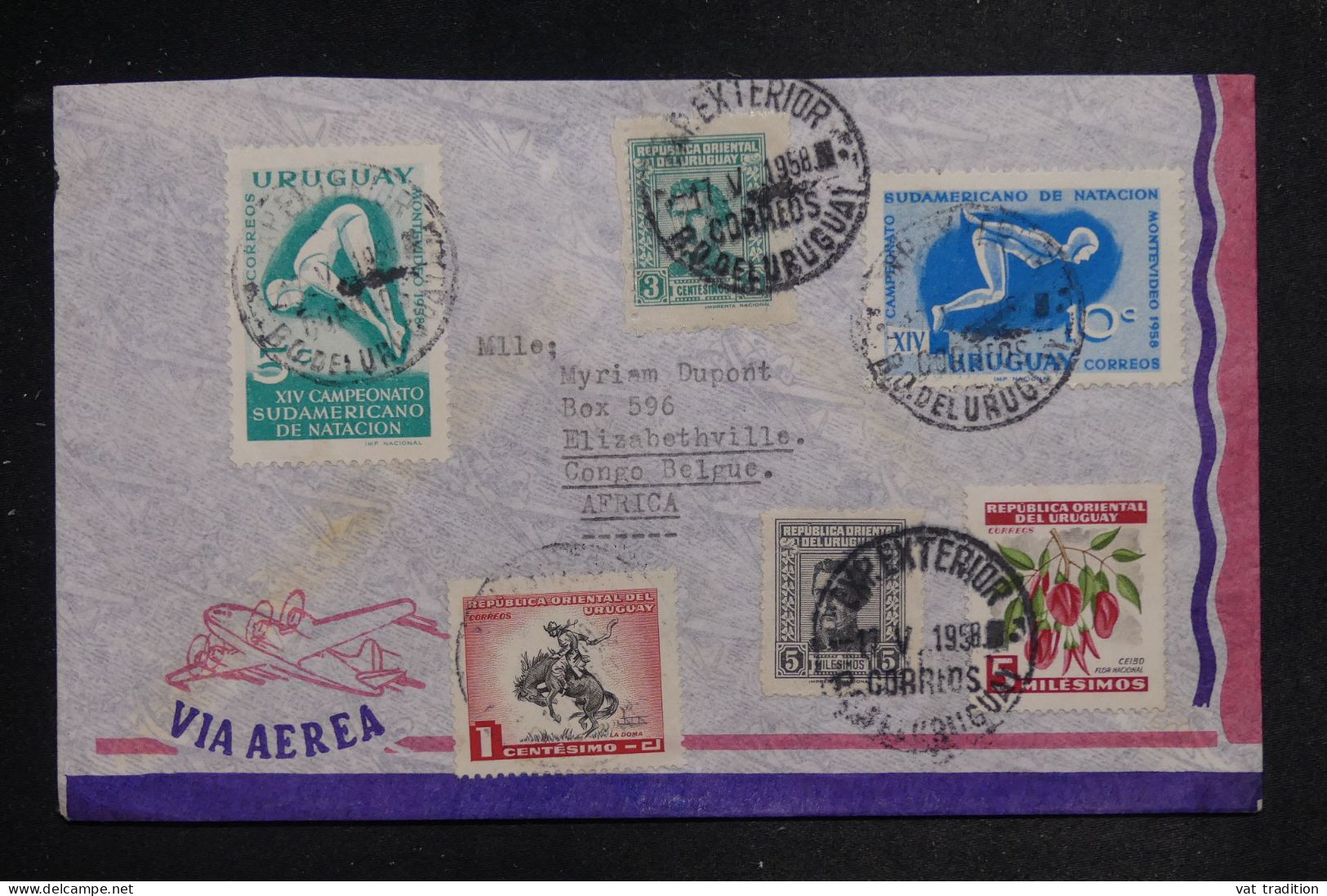 URUGUAY - Enveloppe De Montevideo Pour Le Congo Belge En 1958 - L 151977 - Uruguay