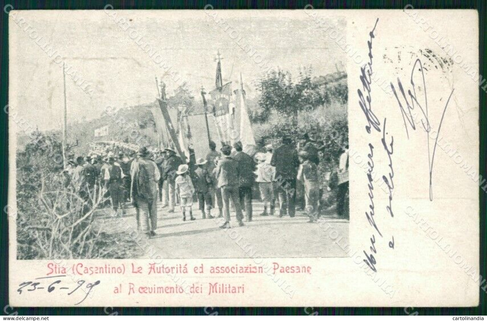 Arezzo Pratovecchio Stia Militari PIEGHINA Cartolina WX1394 - Arezzo