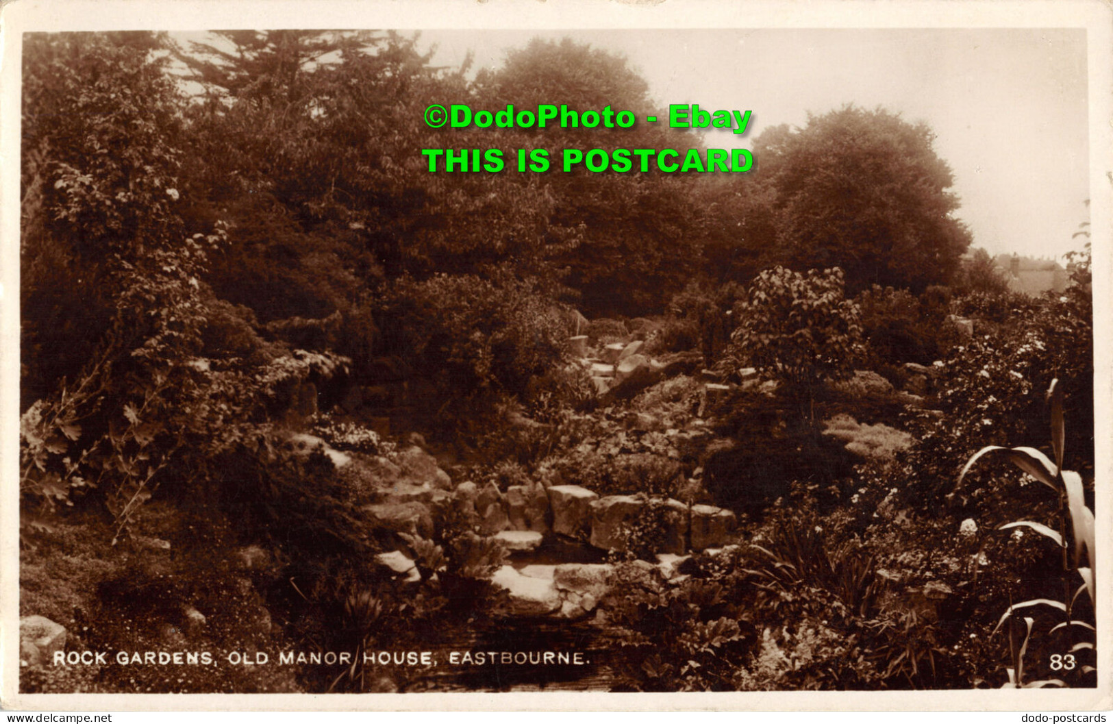 R393920 Rock Gardens. Old Manor House. Eastbourne. 83. RP. 1929 - World