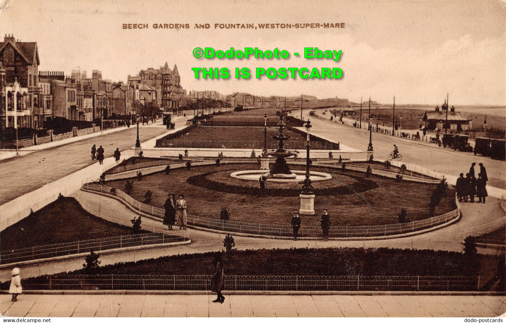 R393923 Beech Gardens And Fountain. Weston Super Mare. C. P. C. London. 1914 - Andere & Zonder Classificatie