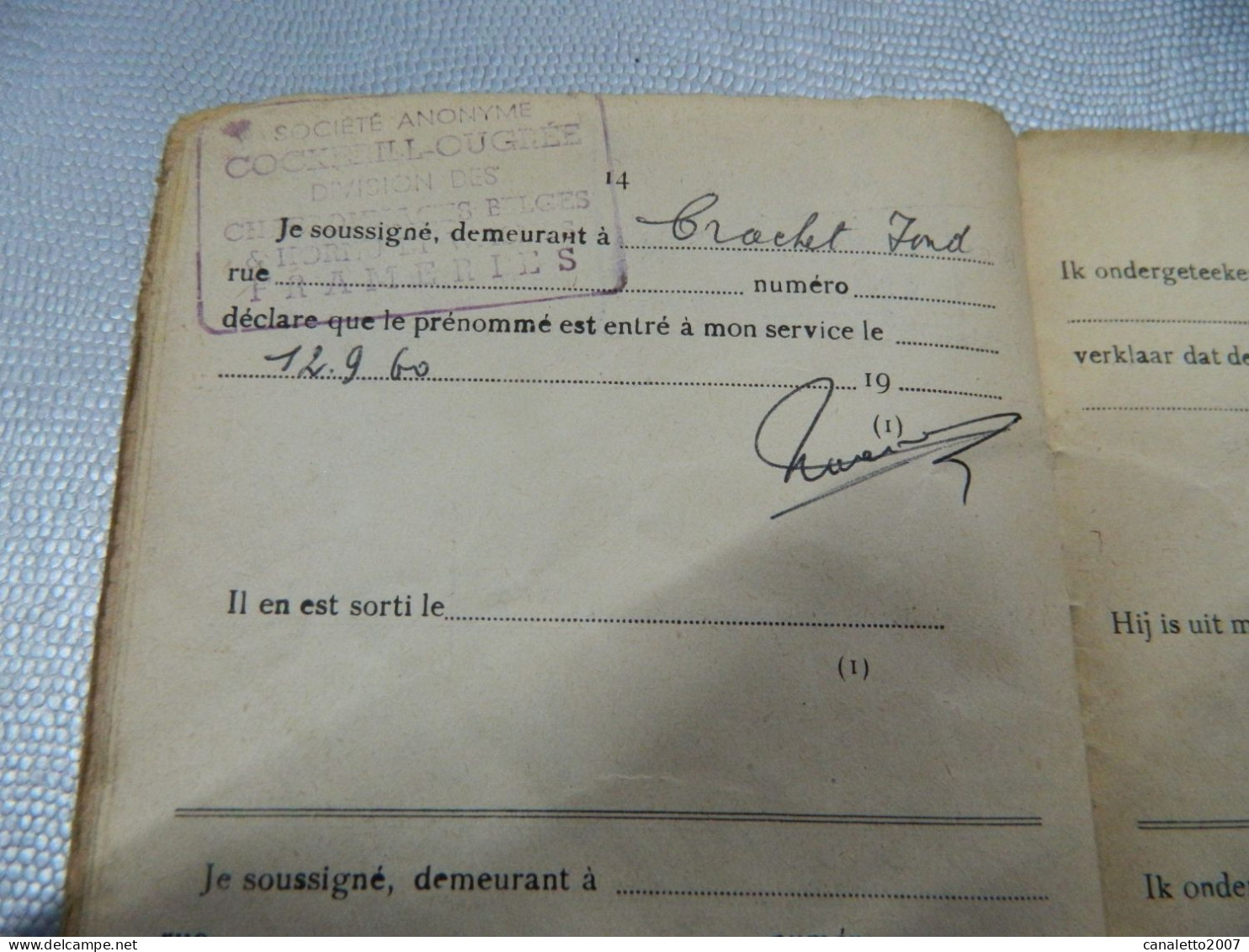 QUAREGNON:LIVRET D'OUVRIER DE 1929 DE ROLAND JULES-TRAVAILLE CHARBONNAGE RIEU DU COEUR-LA BOULE -PRODUIT-GRISOEUL-CRACHE - Unclassified