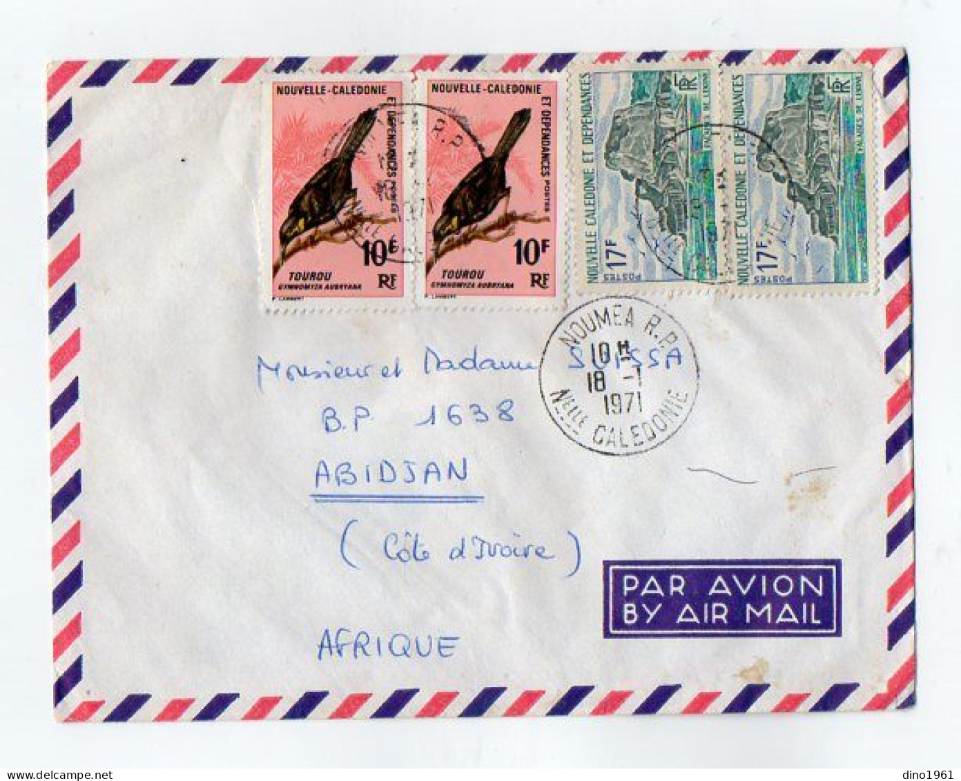 TB 4775 - 1971 - LSC - Lettre Par Avion De NOUMEA ( Nouvelle - Calédonie ) Pour ABIDJAN ( Côte D'Ivoire ) - Lettres & Documents